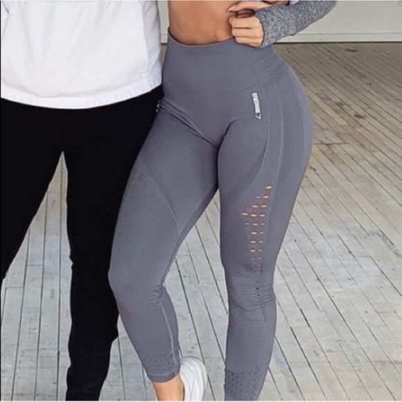 Purple Gymshark leggings fitted sheer see through seamless small xs - Picture 1 of 7